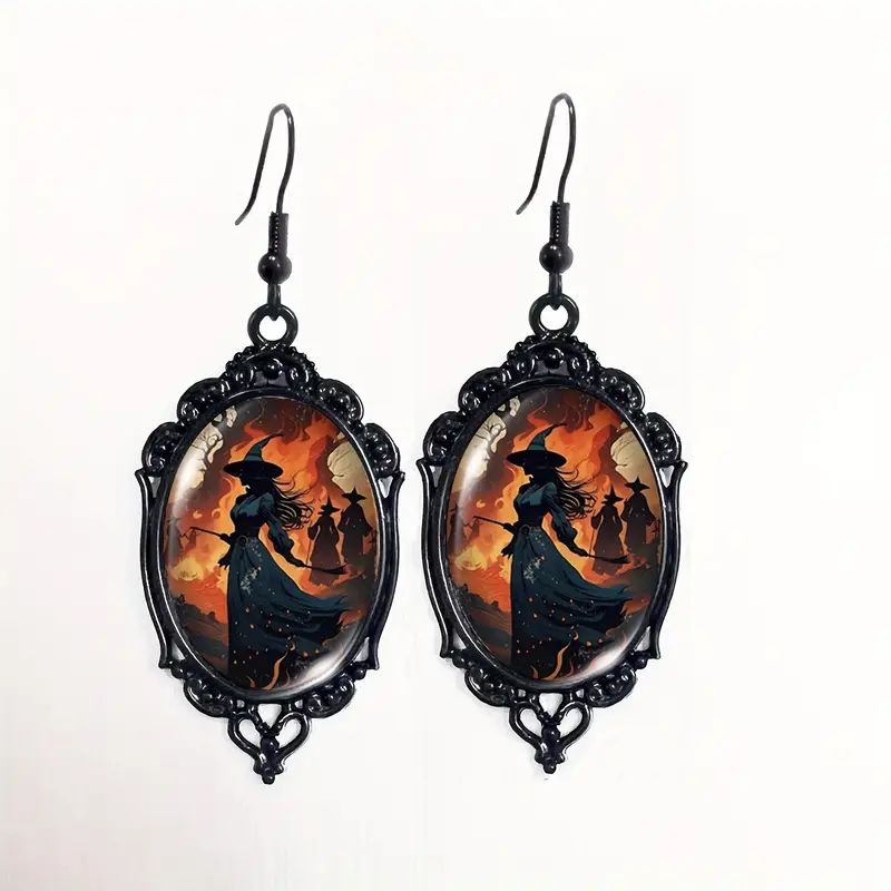 Pair of Witch Pattern Earrings