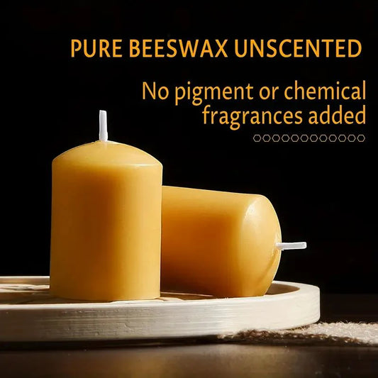 Pure Natural Beeswax Mini Pillar Candles