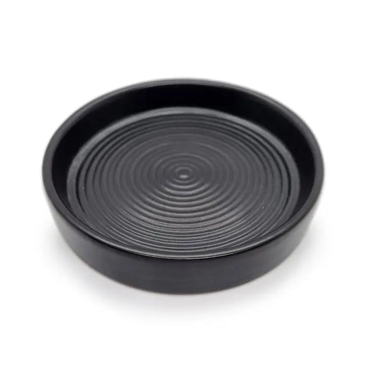 Black Ceramic Candle Plate