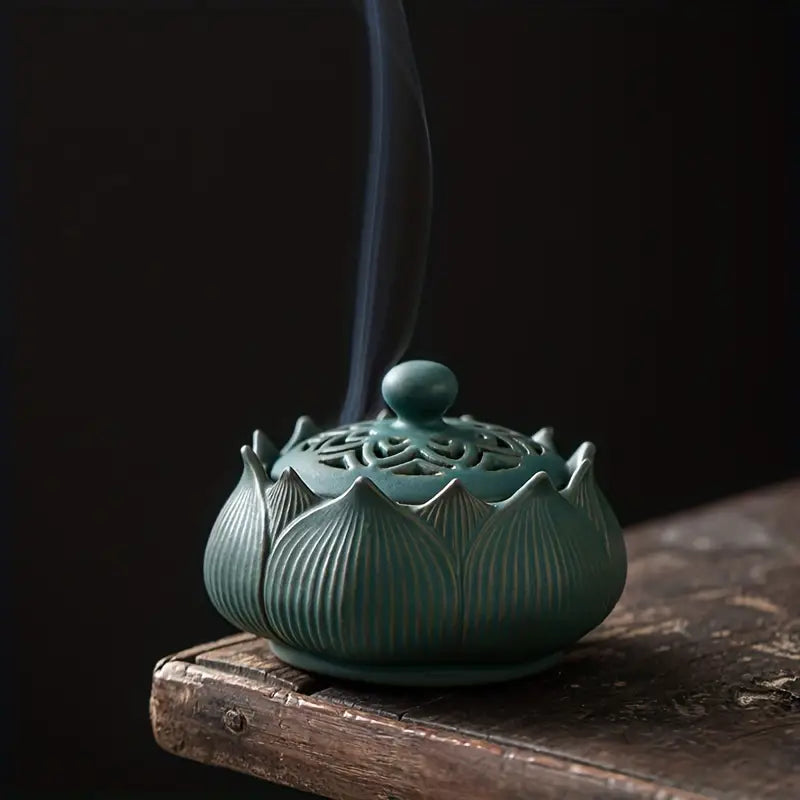 Ceramic Lotus Incense Burner