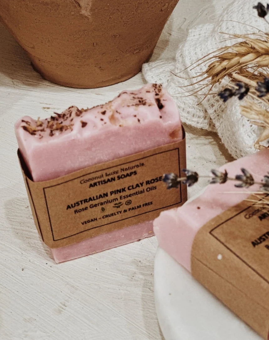 Australian Pink Clay Rose Handmade Soap