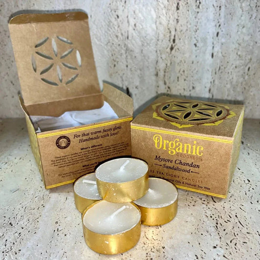 Organic Goodness - Tealight Candles SANDALWOOD (12 candles)